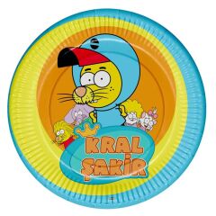 Kral Şakir, 23 cm, Karton Tabak, 8 Adet