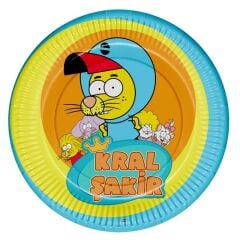 Kral Şakir, 23 cm, Karton Tabak, 8 Adet