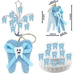 Diş Figürlü Çanta - Mavi - 12 Adet