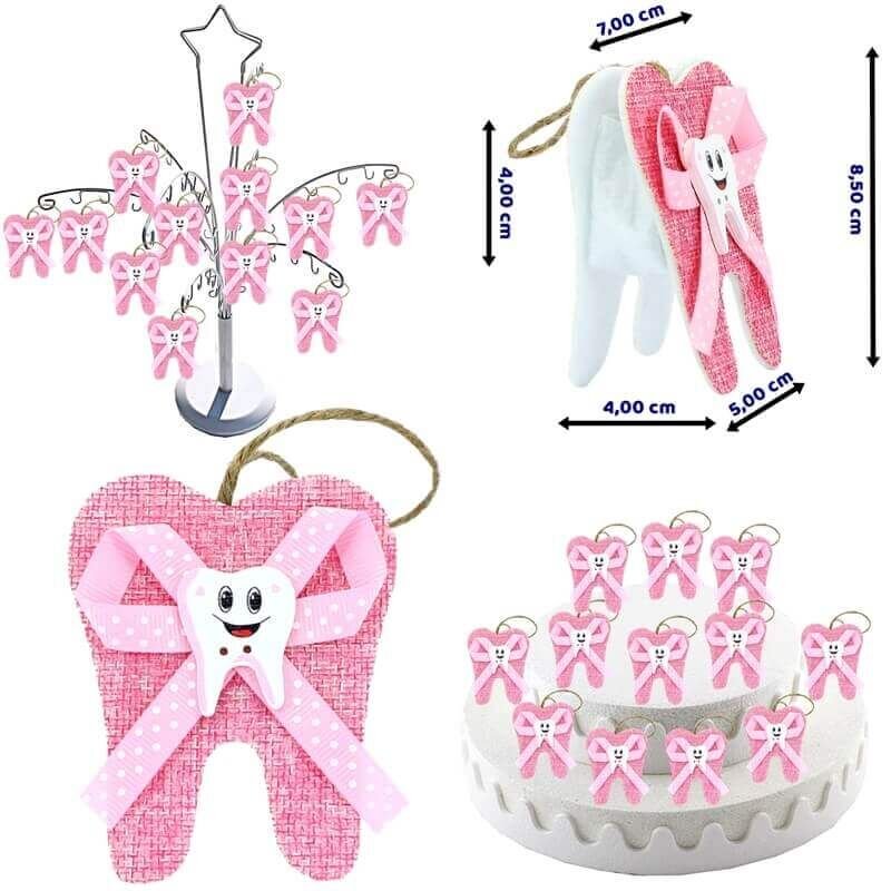 Diş Figürlü Çanta - Pembe - 12 Adet