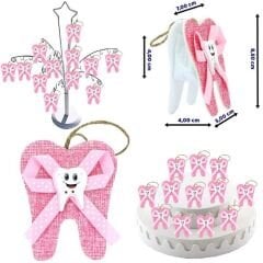 Diş Figürlü Çanta - Pembe - 12 Adet
