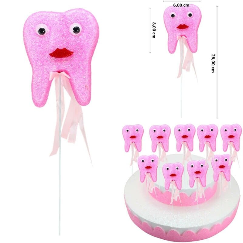 Diş Buğdayı Simli Çubuk Süs, Pembe, 30 Adet