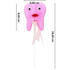 Diş Buğdayı Simli Çubuk Süs, Pembe, 30 Adet