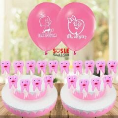 Diş Buğdayı Simli Çubuk Süs, Pembe, 30 Adet