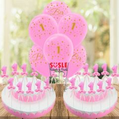 1 Yaş Simli Çubuk Süs, Pembe, 30 Adet