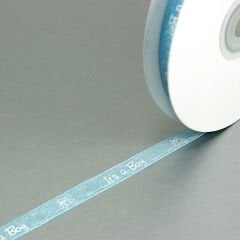 Organze Kurdele, Boy / Girl - 1,0 cm x 23 mt - Renk Seçenekli - MAVİ