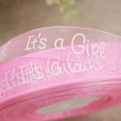 Organze Kurdele, Boy / Girl - 1,0 cm x 23 mt - Renk Seçenekli - MAVİ