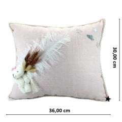 Kuru Çiçek Tanzimli, Ayıcıklı, Takı Yastığı, Pudra Renk