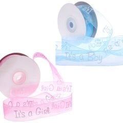 Organze Kurdele, Boy / Girl - 2,5 cm x 23 mt - Renk Seçenekli -