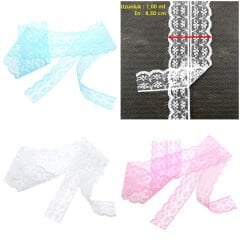 Güpür Dantel Kurdele, 4 cm x 1 mt, Renk Seçenekli -