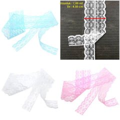Güpür Dantel Kurdele, 4 cm x 1 mt, Renk Seçenekli - PEMBE