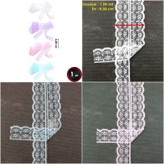 Güpür Dantel Kurdele, 4 cm x 1 mt, Renk Seçenekli - PEMBE