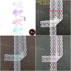 Güpür Dantel Kurdele, 4 cm x 1 mt, Renk Seçenekli - PEMBE