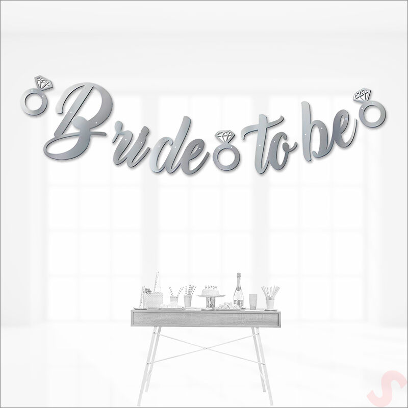 Bride To Be Kaligrafi Banner, Gümüş