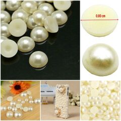 Yarım İnci - Sedef Krem Renkli - 50'li Pakette