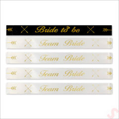 Bride To Be ve Team Bride Bileklik, 5 Adet - Altın