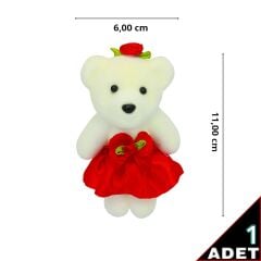 Minik Ayıcık SüS, 11cm x 6cm - Kırmızı - 1 Adet