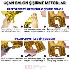 3 Rakam Ayaklı Folyo Balon, 65 cm - Altın
