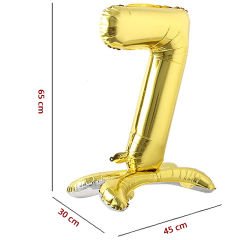 7 Rakam Ayaklı Folyo Balon, 65 cm - Altın