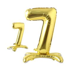 7 Rakam Ayaklı Folyo Balon, 65 cm - Altın