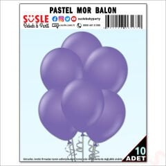 Mor Pastel Balon, 30cm x 10 Adet