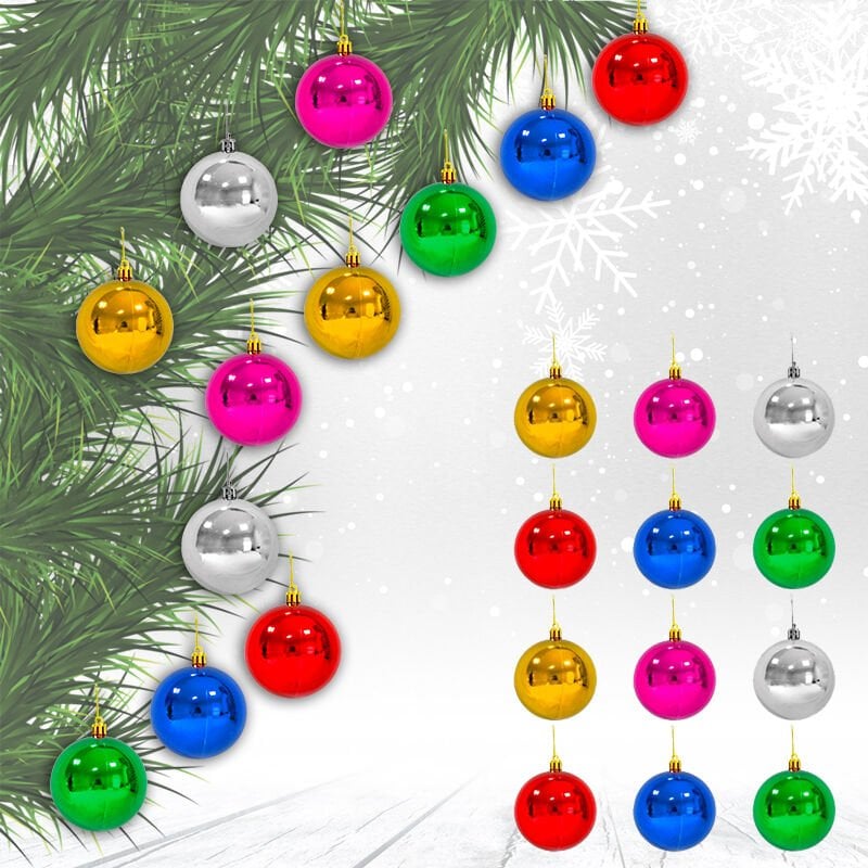 Yılbaşı Ağaç Süsü Cici Top, 3 cm - 12 Adet