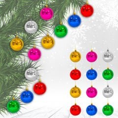 Yılbaşı Ağaç Süsü Cici Top, 3 cm - 12 Adet