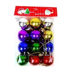Yılbaşı Ağaç Süsü Cici Top, 3 cm - 12 Adet