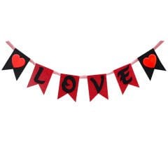 Kalpli Love, Simli Eva Uzar Yazı - 17cm x 115cm