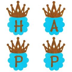 Happy Birtyday Banner - Simli - Mavi - 3,00 mt