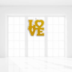 Love Strafor Süs, 25cm x 25cm - Altın