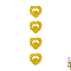 Kalp Sarkıt Strafor Süs, 17 cm x 4 Adet - Altın