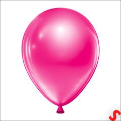 Metalik Parlak Balon, 30 cm x 10 Adet - Fuşya