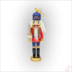 Kurşun Asker, Ahşap Fındıkkıran 13cm - Kılıçlı Kırmızı