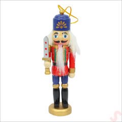 Kurşun Asker, Ahşap Fındıkkıran 13cm - Kılıçlı Kırmızı