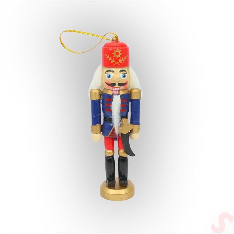 Kurşun Asker, Ahşap Fındıkkıran 13cm - Kılıçlı Lacivert