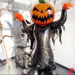 Halloween Korkuluk Balkabağı Folyo Balon 115cm x 86 cm