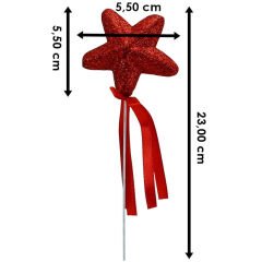 Yıldız Çubuk, 23 cm x 5,5 cm Kırmızı - 1 Adet
