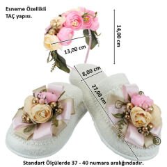 Lohusa Terlik ve Taç Seti, Çiçekli Pembe