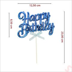 Happy Birthday Pasta SüSü, 23cm x 12,5cm - Mavi