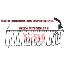 Masa Eteği, Plastik, 75 cm x 426 cm, Kırmızı