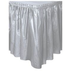 Masa Eteği, Plastik, 75 cm x 426 cm, Gümüş