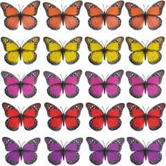 3 Boyutlu ve Mandallı, Çok Renkli Kelebek SüS - 5 Adet