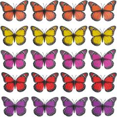 3 Boyutlu ve Mandallı, Çok Renkli Kelebek SüS - 5 Adet