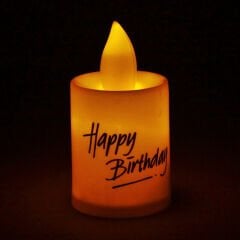 Happy Birthday Pilli Led MuM, 6,00 cm x 3,50 cm - Beyaz