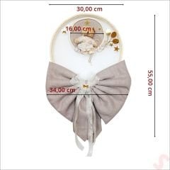 Kasnaklı Fiyonk ve Ayıcıklı 30cm Kapı Süsü - Toprak