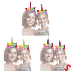 Unicorn Tek Boynuz Dolgulu Eva Taç, 1 Adet - Mor