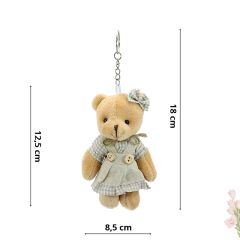 Kutulu Kıyafetli Pelüş Anahtarlık, Kurdeleli - Girl