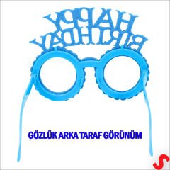 Happy Birthday Taç ve Gözlük Seti - Mavi