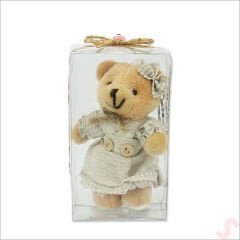 Kutulu Kıyafetli Pelüş Anahtarlık, Fiyonklu - Girl